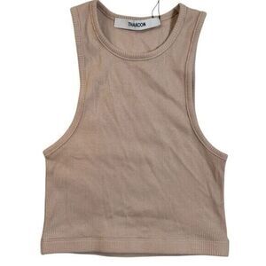 NWT Thakoon Women’s Tan Ribbed Cropped Tank Top - Size XS